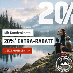 Bergfreunde: 20% Extra-Rabatt auf ausgewählte Produkte mit Kundenkonto