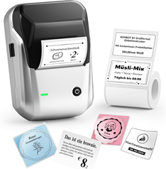 NIIMBOT B1 Etikettendrucker (Silber, inkl. 1 Rolle Etiketten) für 18,99€