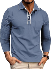 Gleam Ledra Herren Poloshirt (mit Brusttasche & Knopfleiste, verschiedene Farben) für 12,99€