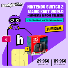 Nintendo Switch 2 Bundle inkl. Mario Kart World für 119,95€ mit dem Telekom Magenta M (50 GB, Telekom-Netz) für 29,95€/Monat + 300€ Bonus