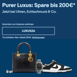 eBay: 20% Rabatt auf Luxusuhren, Designer-Handtaschen, Echtschmuck & Sneaker
