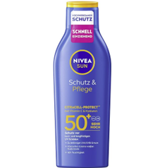 NIVEA SUN Schutz & Pflege Sonnenlotion LSF 50+ (200 ml) für 6,25€ (Offline-Preis: 9,25€)