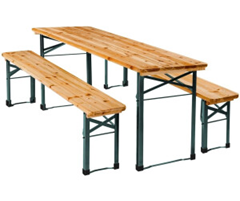 tectake Bierzeltgarnitur (3-teilig, klappbar) für 75,99€ (Vergleich: 83,69€)