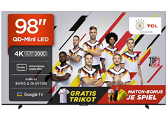 TCL 98C7K (98 Zoll QD-Mini LED, 144Hz, Google TV) für 1.899,00€ (Vergleich: 2.549,35€) + gratis Trikot & REWE Gutscheine