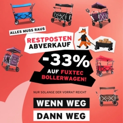 Fuxtec: 33% Rabatt auf die hochwertigen und praktischen FUXTEC Bollerwagen