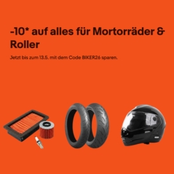 eBay: 10% Rabatt auf alles für Motorräder & Roller