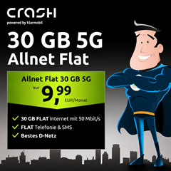 30 GB 5G Allnet Flat im Telekom-Netz für 9,99€/Monat + kein Anschlusspreis