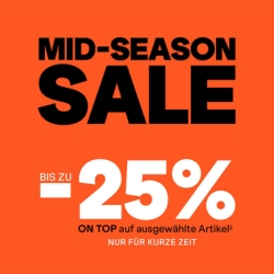 SportScheck: Mid-Season Sale – bis zu 25% Extra-Rabatt on top auf eine riesige Auswahl bereits reduzierter Artikel