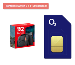 Nintendo Switch 2 + o2 Mobile L Tarif (100 GB) für 29,99€/Monat + 220€ Bonus