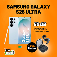 Samsung Galaxy S26 Ultra + Buds4 mit Vertrag: 99,99€ + 50 GB Vodafone für 44,99€/Monat