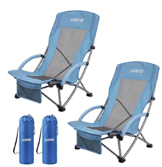 GarveeLife Strandstuhl 2er-Set klappbar (150 kg, Getränkehalter) mit Coupon für 59,49€ (Vergleich: 69€)