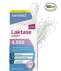 sanotact Laktase Direkt 4.500 Mini-Tabletten (100 Stück) im Spar-Abo für 2,47€ (Vergleich: 3,99€)