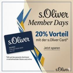 s.Oliver: Member Days – 20% Extra-Rabatt im gesamten Sortiment