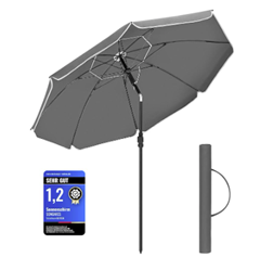SONGMICS Sonnenschirm 160 cm (grau) für 16,99€ (Vergleich: 23,91€)
