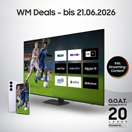 Samsung WM Deals bei MediaMarkt: gratis Samsung S25 FE zu Aktionsgeräten + 12 Monate Streaming + Chance auf gratis Fernseher (jeder 11. Kauf ist gratis)