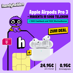 Apple Airpods Pro 3 für 0,95€ mit 50GB Telekom Magenta für 24,95€/Monat + 300€ Bonus