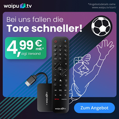 waipu.tv: Start-Paket inkl. Stick für 4,99€/Monat zur Fußball-WM 2026