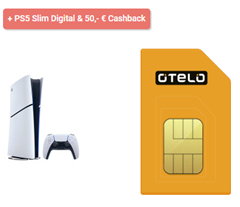 Sony PlayStation 5 Slim Digital für 49,95€ mit 50GB Otelo Tarif für 19,99€/Monat + 50€ Cashback