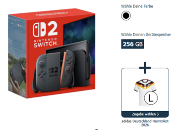 Nintendo Switch 2 + Adidas DFB Trikot 2026 für 99€ mit Otelo 50GB Tarif für 19,99€/Monat