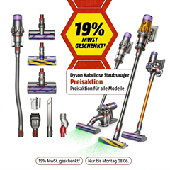 Dyson bei MediaMarkt mit 15,97% MwSt-Rabatt – einige Produkte zu Bestpreisen
