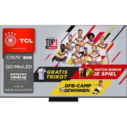 TCL 75C7K QD-Mini-LED Google TV (75 Zoll) für 948,74€ (Vergleich: 1.187,89€)