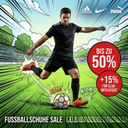 Intersport: Bis zu 50% Rabatt auf ausgewählte Fußballschuhe + 15% Extra-Rabatt für Club-Mitglieder