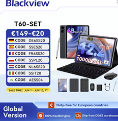 TABWEE T60 Tablet mit Tastatur für für 138,74€ (Vergleich 169€)