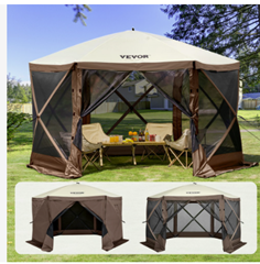 VEVOR Pop-Up-Pavillonzelt (3,5 x 3,5 m) in Braun für 134,58€