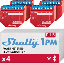 Shelly Plus 1PM (4 Pack) für 38,62€ (Vergleich: 54,99€)