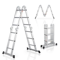 Juskys Aluminium Multifunktionsleiter 4,7 m (bis 150 kg) für 63,99€ statt 119,99€