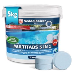 Veddelholzer 5kg Pool-Chlortabletten 5in1 für 38,20€ (Vgl. 44,95€)