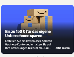 Amazon Business: 40% Rabatt bis zu 150€ für neue Geschäftskonten (bis 30.06.)