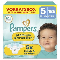 Pampers Premium Protection Größe 5 (186 Windeln) im Spar-Abo für 41,64€ (0,22€/Windel)