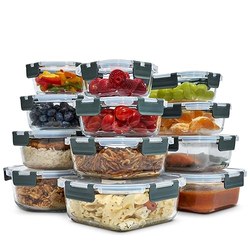 uandu Glasbehälter-Set 24-teilig (12 Behälter + Deckel, Borosilikat) für 28,48€ (statt 39,99€)