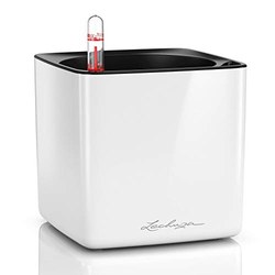 LECHUZA CUBE Glossy 14 Pflanzgefäß mit Bewässerung (weiß-highgloss) für 11,99€ (statt 19,71€)