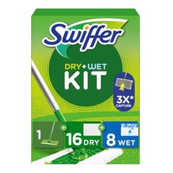 Swiffer Bodenwischer Dry & Wet Starter-Set (Stab + 24 Tücher) für 13,99€ (statt 19,99€)
