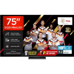 TCL 75C8L 75 Zoll SQD-Mini LED Google TV für 1.999,00€ (Vergleich: 2.538,90€)