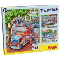 HABA Feuerwehr-Puzzle 3er-Set (12/15/18 Teile, ab 3 Jahren) für 11,18€ (statt 14,64€)