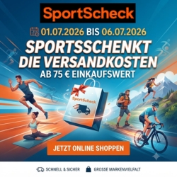 SportScheck: Gratis Versand ab 75€ Bestellwert statt sonst 4,50€