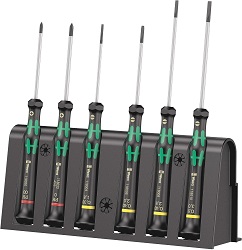 Wera Elektroniker-Schraubendrehersatz 2035/6 A + Rack für 20,58€ (Vergleich: 25,60€)