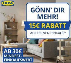 IKEA: 15€ Rabatt ab 30€ Bestellwert mit Code FUSSBALL5 (mehrfach einlösbar)