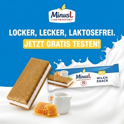 MinusL Milch Snack Dank Erstattung kostenlos testen