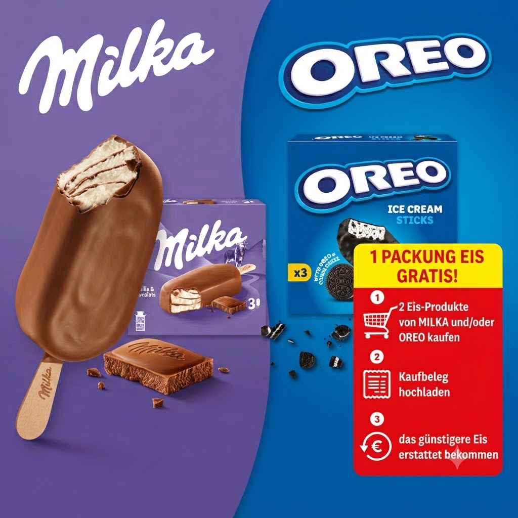 Milka & Oreo Eis: 2-für-1 Cashback-Aktion