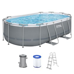 Bestway Power Steel Frame Pool Set oval (427x250x100 cm, 7.250 L) für 317,84€ statt 528,81€