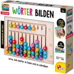 Lisciani Montessori „Schafft Wörter“ Buchstaben-Lernspiel (Holz, 42 Karten, ab 3 Jahren) für 13,08€ statt 22,43€