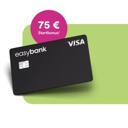 easybank Visa Kreditkarte: 0€ Jahresgebühr + 75€ Startbonus + bis zu 8 Wochen Zahlungsziel