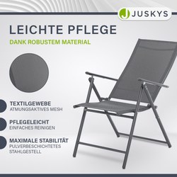Juskys Gartenstuhl Calena Hochlehner (7-fach verstellbar, klappbar): 2er-Set 48,99€, 4er-Set 90,99€ mit Code BDAY30