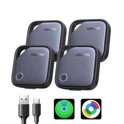 UGREEN FineTrack Duo 4er-Pack Bluetooth-Tracker (iOS & Android, USB-C aufladbar, 100 dB) für 29,99€