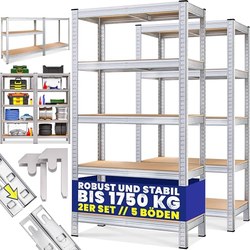 Monzana 2er-Set Schwerlastregal (2x 180x90x40 cm, 5 Böden, bis 875 kg je Regal) für 37,76€ statt 49,92€