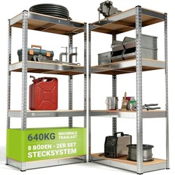 Juskys 2er-Set Lagerregal Easy (640 kg, 8 Böden) für 33,99€ statt 39,99€